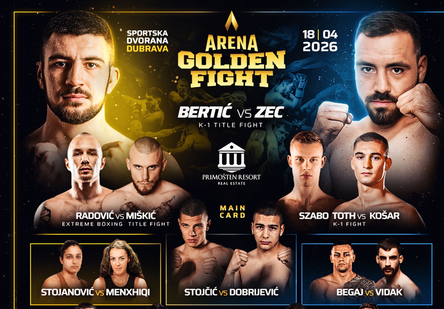Arena Golden Fight 12 dovodi kickboxing elitu i brutalne regionalne okršaje!